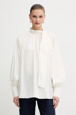 Bavlnená blúzka Weekend Max Mara BURGOS béžová farba, jednofarebná, 2525116013600