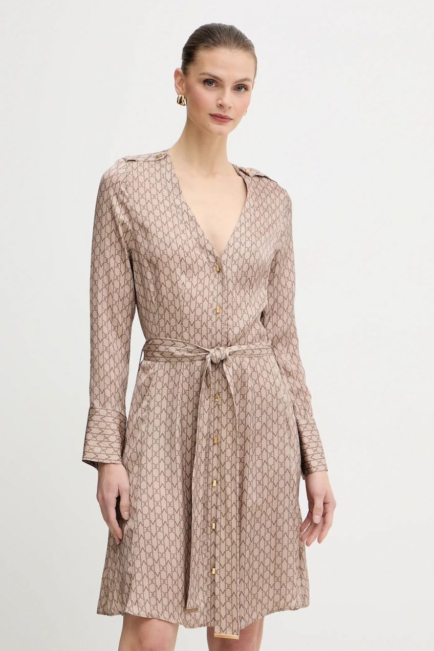 Šaty Marciano Guess BRITNEY béžová farba, mini, áčkový strih, 5BGK54 7298A