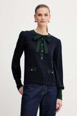 Vlnený sveter Luisa Spagnoli tmavomodrá farba, ľahký, 100211