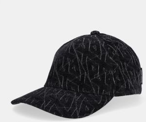 Velúrová bejzbalová čiapka Armani Exchange čierna farba, XM001703 AF17408