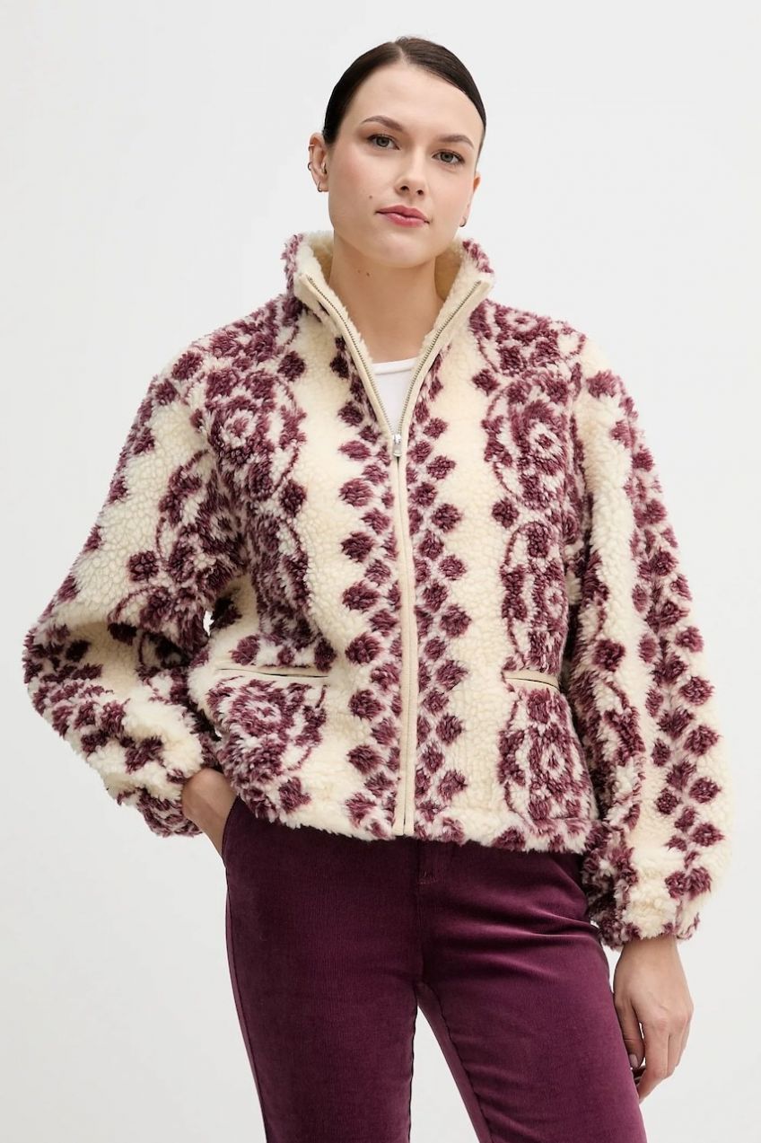 Fleecová mikina Hoss Intropia béžová farba, vzorovaná, 5452482