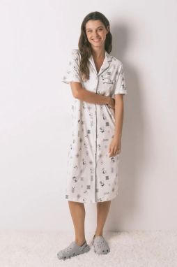 Bavlnená nočná košeľa women'secret SNOOPY biela farba, bavlnené, 4442114