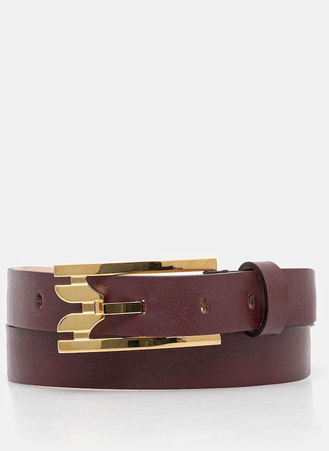 Kožený opasok Victoria Beckham bordová farba, B425AAC007031A