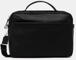 Kožená taška Marc O'Polo čierna farba, 5000009080