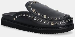Šľapky Tommy Hilfiger TH EMBELLISHED PINS MULE čierna farba, FW0FW09166