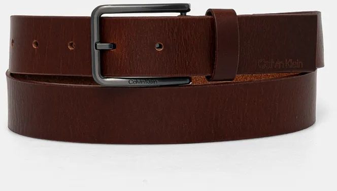 Kožený opasok Calvin Klein pánsky, hnedá farba, K50K509654