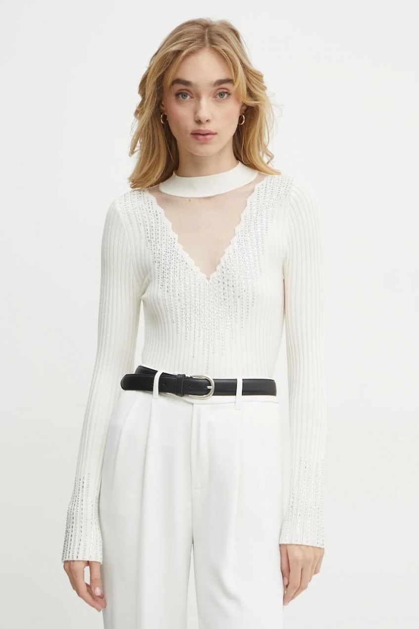 Sveter Guess ALICE dámsky, béžová farba, tenký, W5RR15 Z2Y50