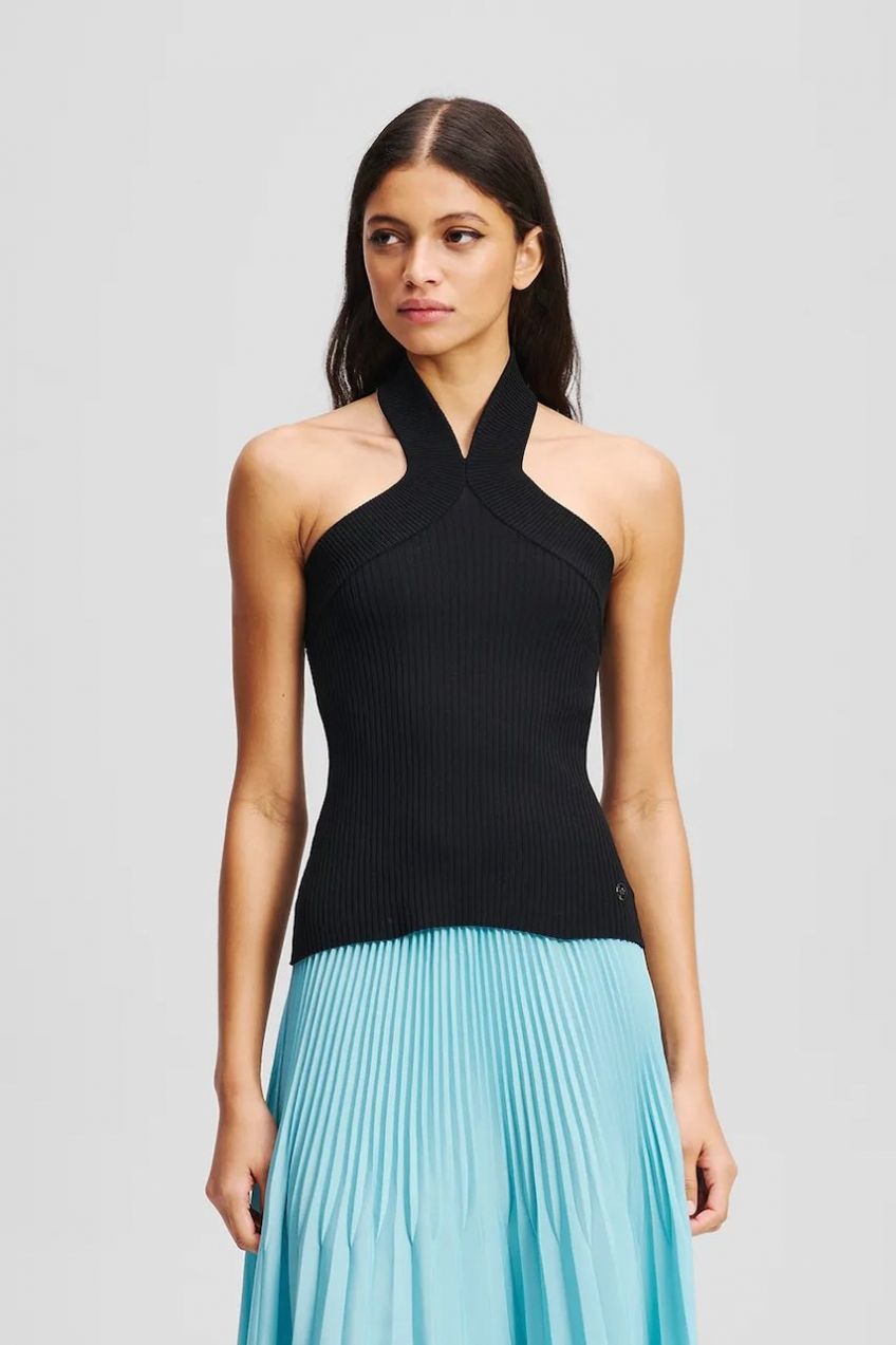 Top Karl Lagerfeld čierna farba, A3W18028