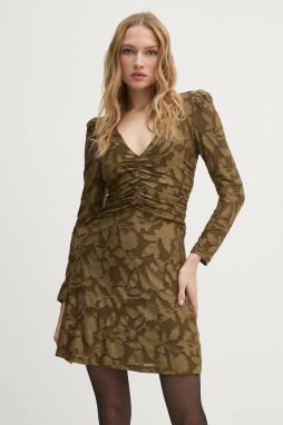 Šaty Sisley zelená farba, mini, priliehavá, 4TY3LV06N