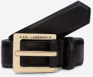 Kožený opasok Karl Lagerfeld dámsky, čierna farba, A1W33147