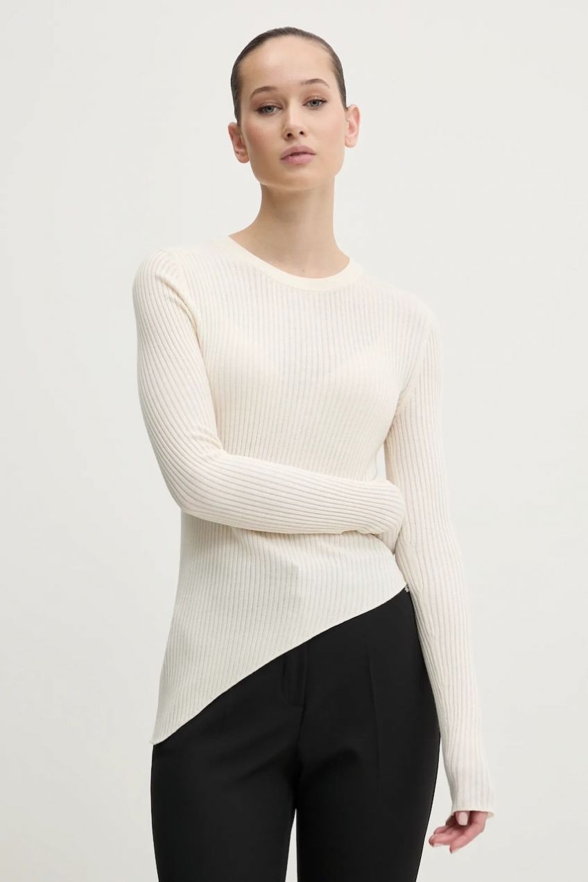 Sveter Hugo Blue dámsky, béžová farba, tenký, 50532240