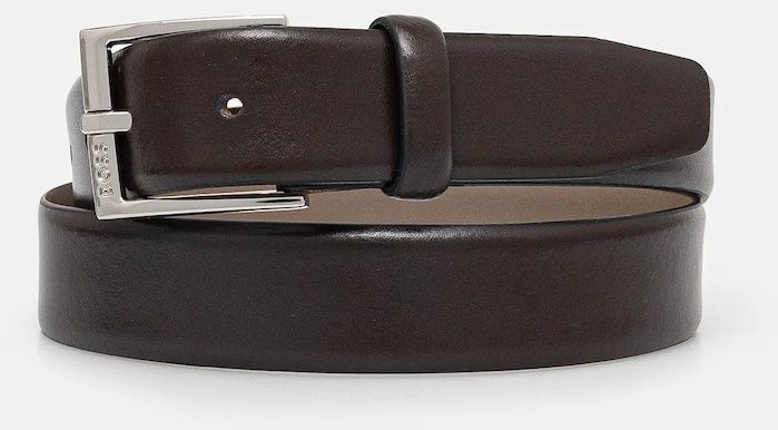 Kožený opasok BOSS pánsky, hnedá farba, 50537028