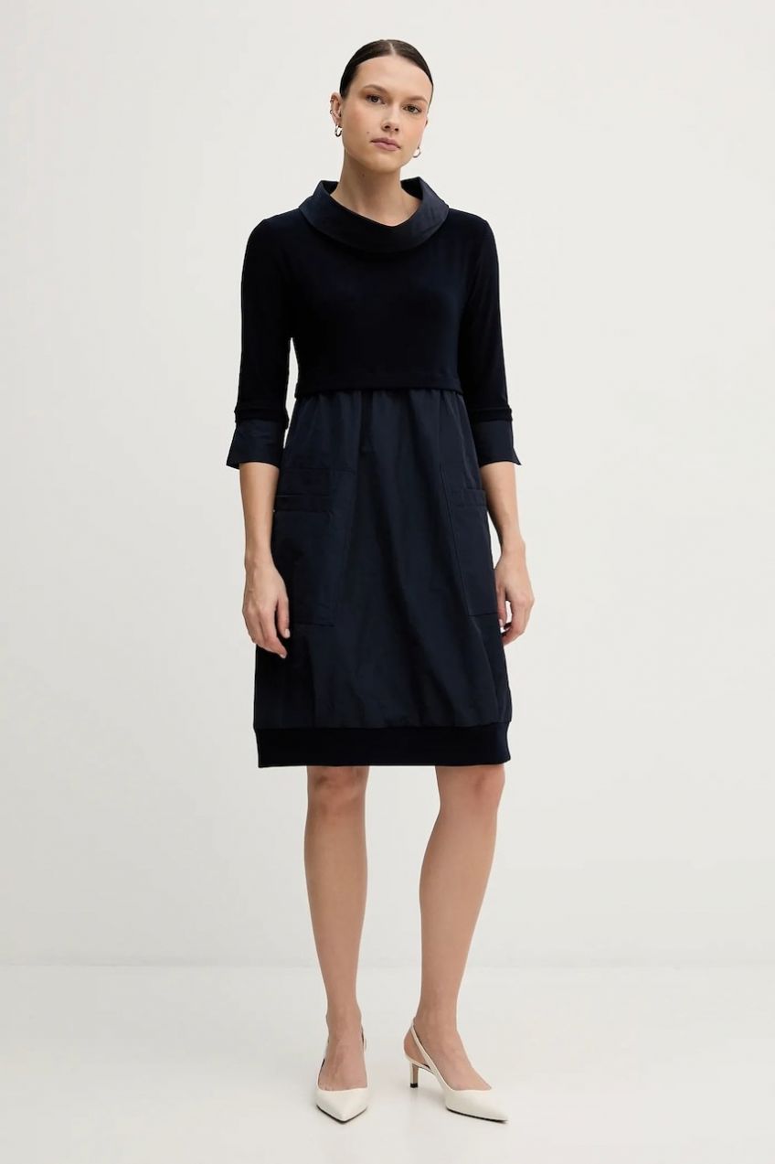 Šaty Joseph Ribkoff tmavomodrá farba, mini, áčkový strih, 173444