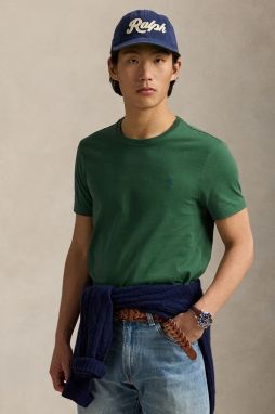 Bavlnené tričko Polo Ralph Lauren pánske, červená farba, jednofarebné, 710671438