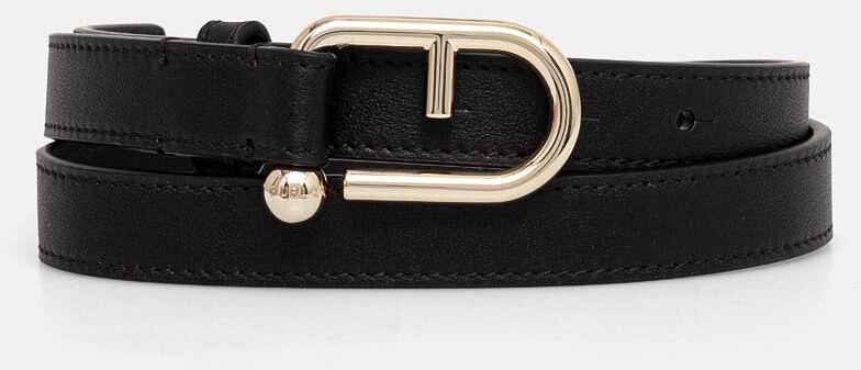 Kožený opasok Furla dámsky, čierna farba, WC00089.BX2045.O6000
