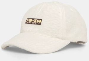 Šiltovka s prímesou vlny A.P.C. casquette charlie polaire biela farba, s nášivkou, PSAKA.M24146