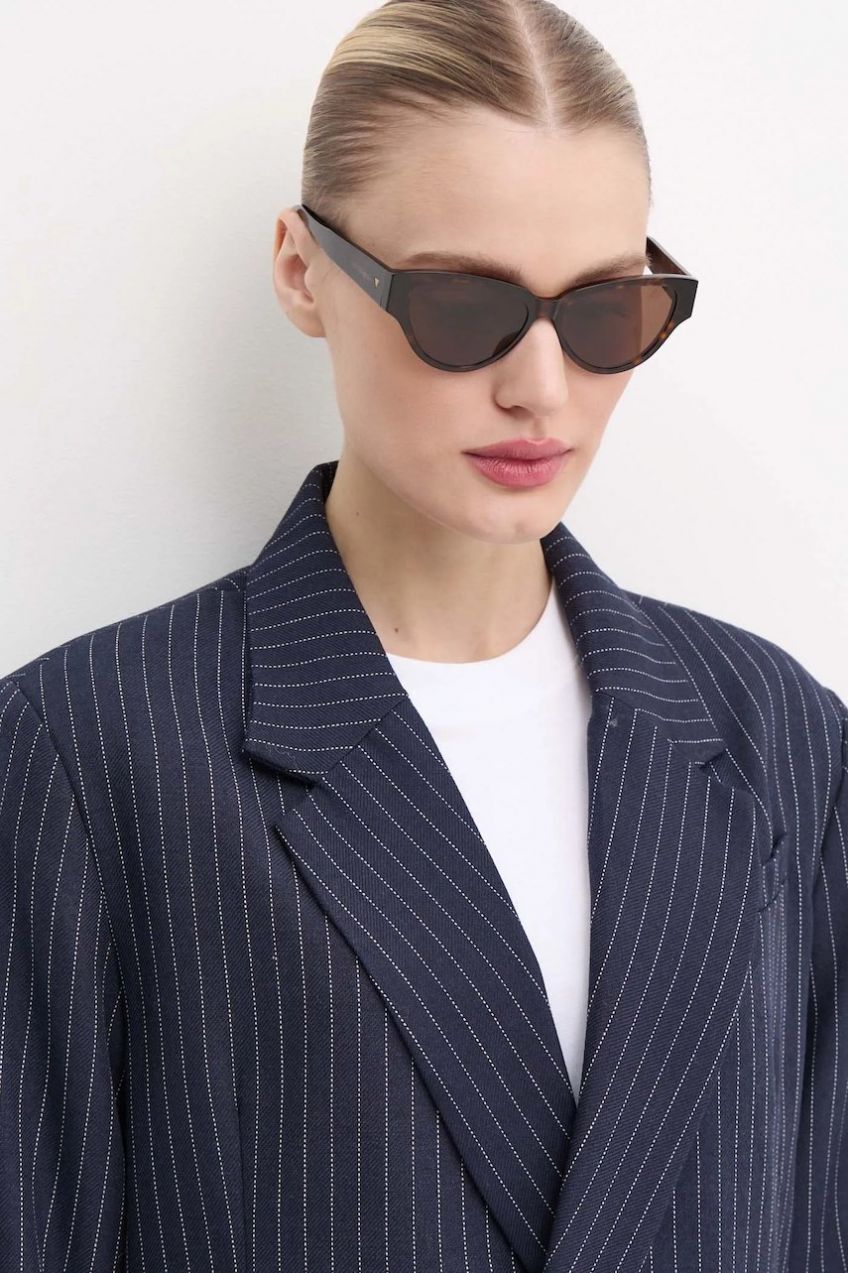 Slnečné okuliare Bottega Veneta dámske, hnedá farba, BV1319S,