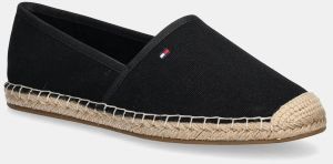 Espadrilky Tommy Hilfiger FLAG CANVAS ESPADRILLE čierna farba, FW0FW08541