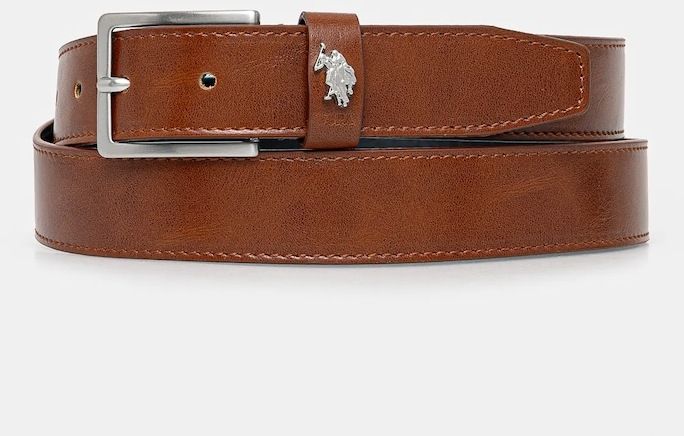 Kožený opasok U.S. Polo Assn. Dallas pánsky, hnedá farba, WEUDX2638MAJ