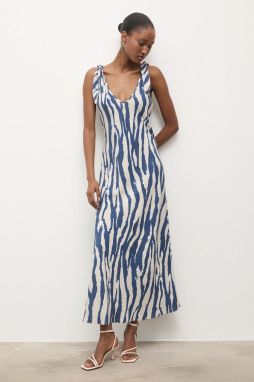 Šaty Answear.LAB tmavomodrá farba, maxi, rovný strih