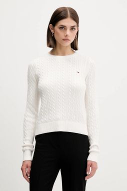 Bavlnený sveter Tommy Jeans béžová farba, ľahký, DW0DW22165