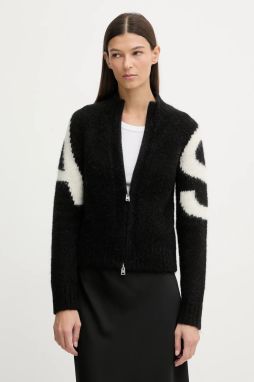 Kardigán s prímesov alpaky AllSaints SYLVIE čierna farba, W039KD