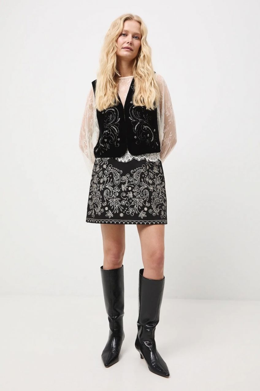 Sukňa Medicine čierna farba, mini, rovný strih