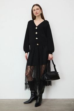 Kardigán Medicine čierna farba, ľahké