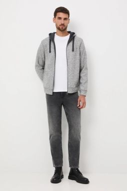 Mikina Medicine šedá farba, s kapucňou, melanžová