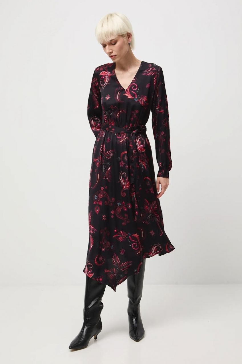 Šaty Medicine viac farieb, midi, áčkový strih