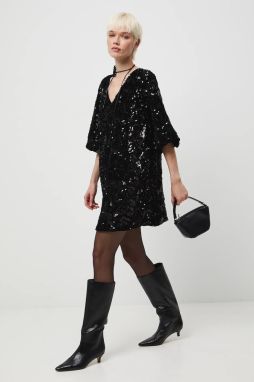 Šaty Medicine čierna farba, mini, oversize