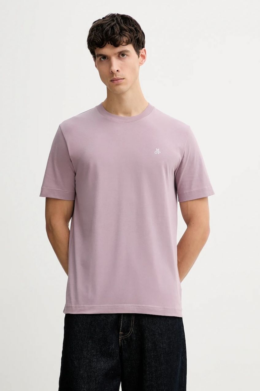 Bavlnené tričko Marc O'Polo pánske, ružová farba, jednofarebné, 620201251054