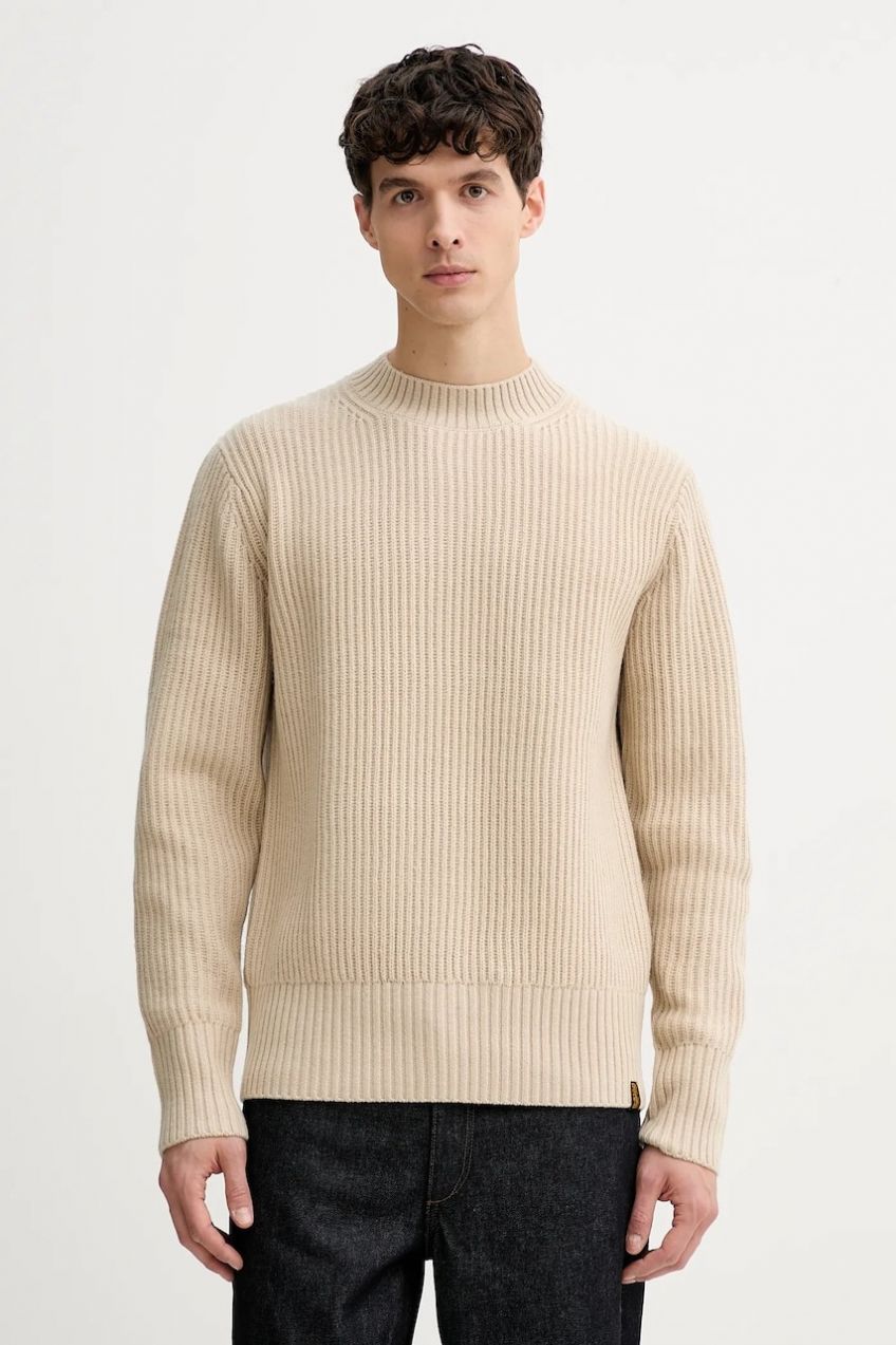 Sveter s prímesou vlny G-Star béžová farba, hrejivý, D23731.E212