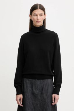 Sveter Marc O'Polo čierna farba, ľahký, s rolákom, 5000007462