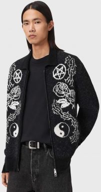 Kardigán s prímesov alpaky AllSaints čierna farba, M056KD