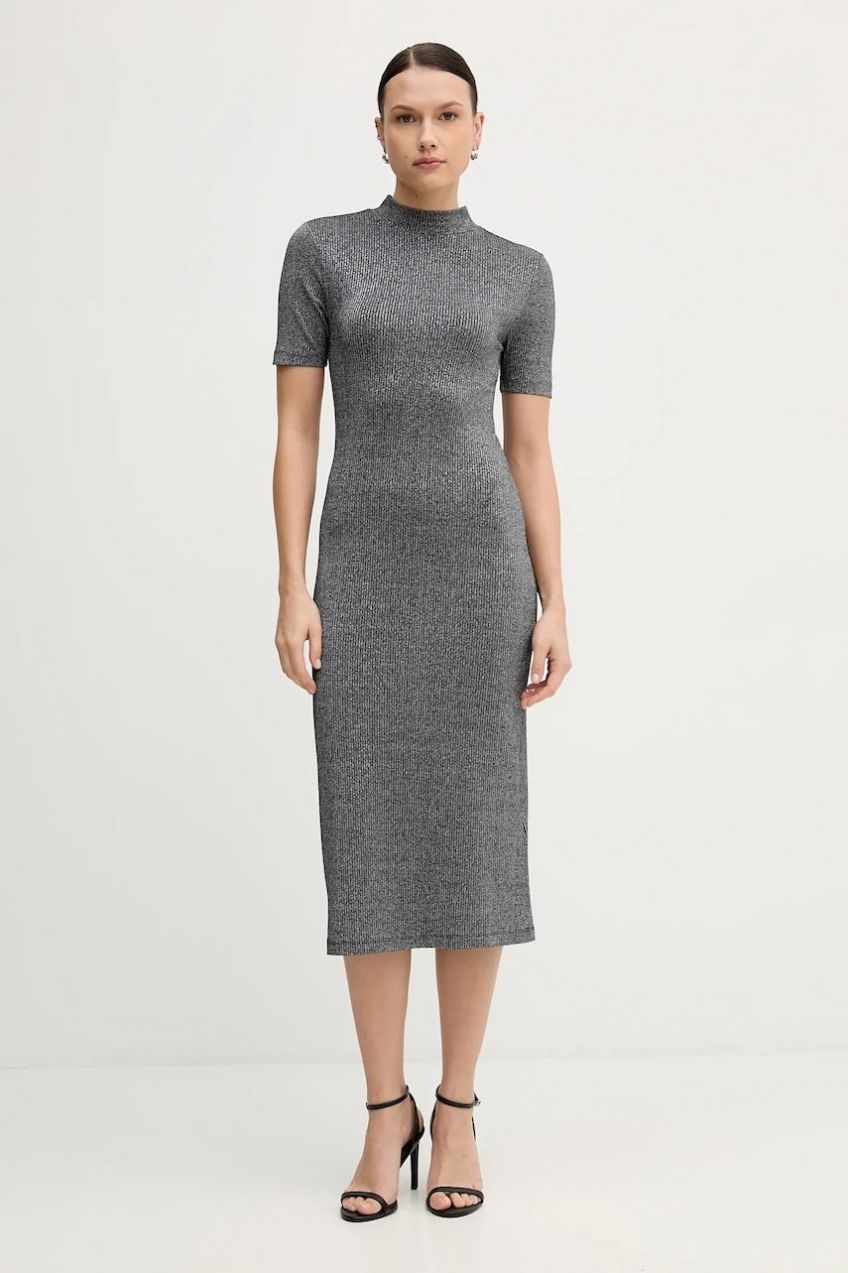 Šaty Tommy Hilfiger čierna farba, mini, rovný strih, WW0WW49390