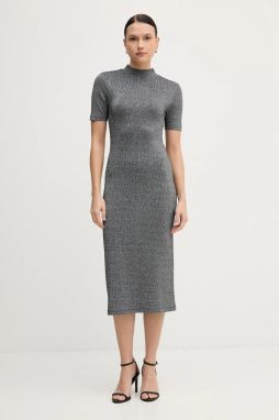 Šaty Tommy Hilfiger čierna farba, mini, rovný strih, WW0WW49390