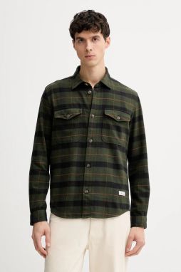 Bavlnená košeľa Marc O'Polo zelená farba, regular, s klasickým golierom, 5000007600