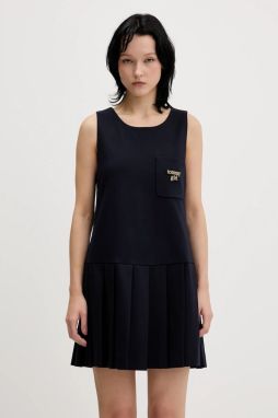 Šaty Tommy Jeans tmavomodrá farba, mini, áčkový strih, DW0DW22496
