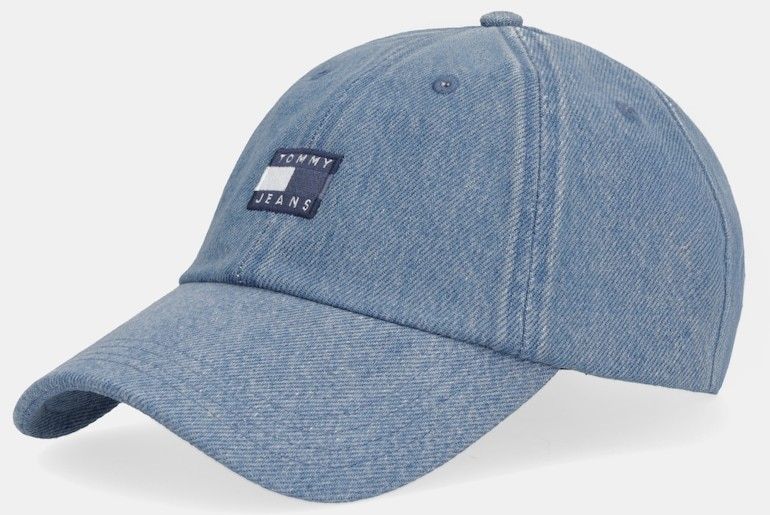 Džínsová šiltovka Tommy Jeans modrá farba, AM0AM13853