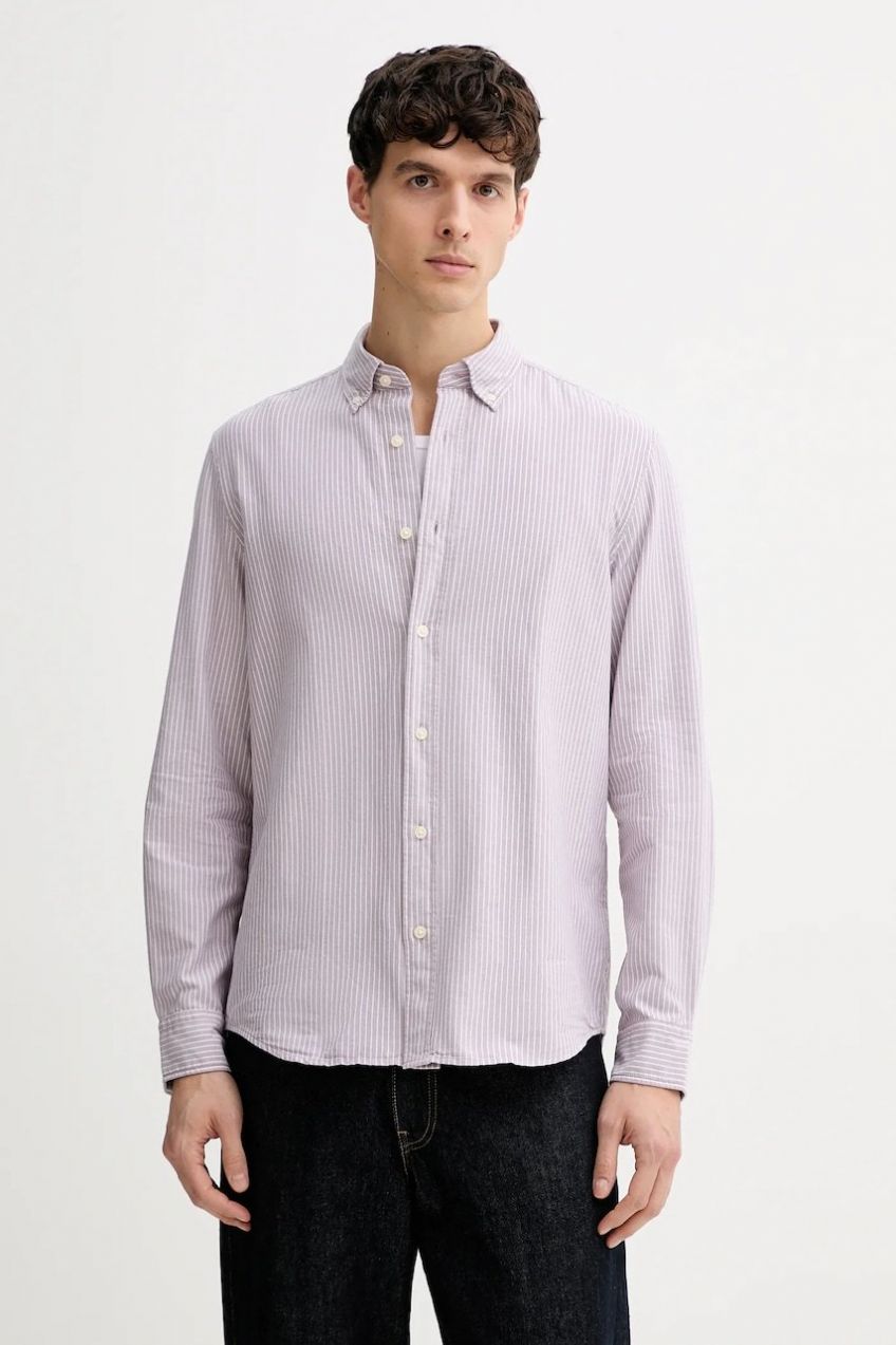 Bavlnená košeľa Marc O'Polo ružová farba, regular, s klasickým golierom, 620733042172