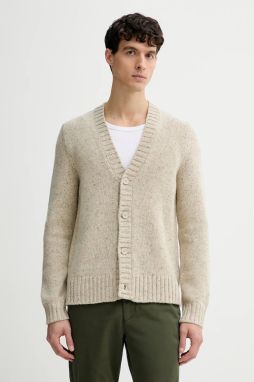 Kardigan s prímesou vlny Marc O'Polo béžová farba, 5000007627