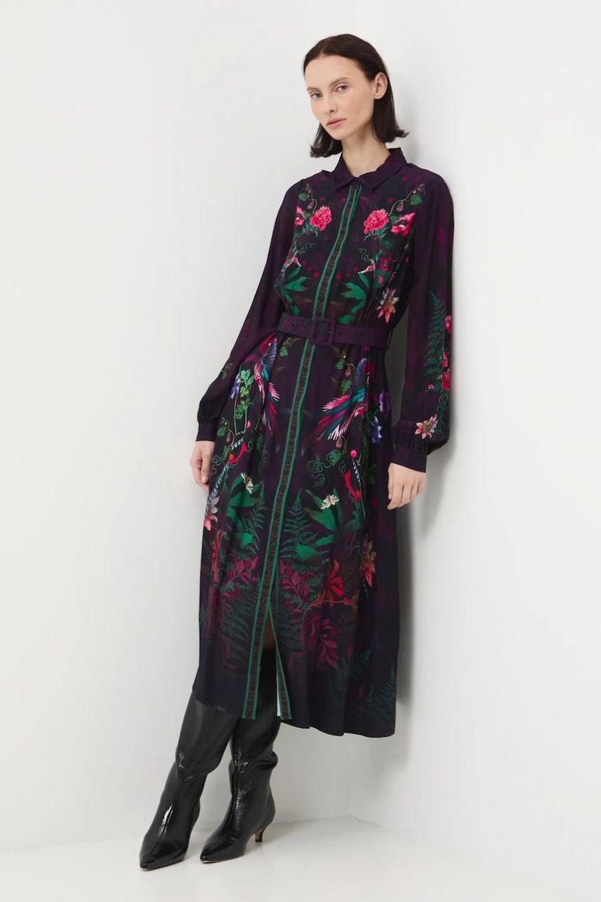 Šaty Medicine viac farieb, midi, rovný strih