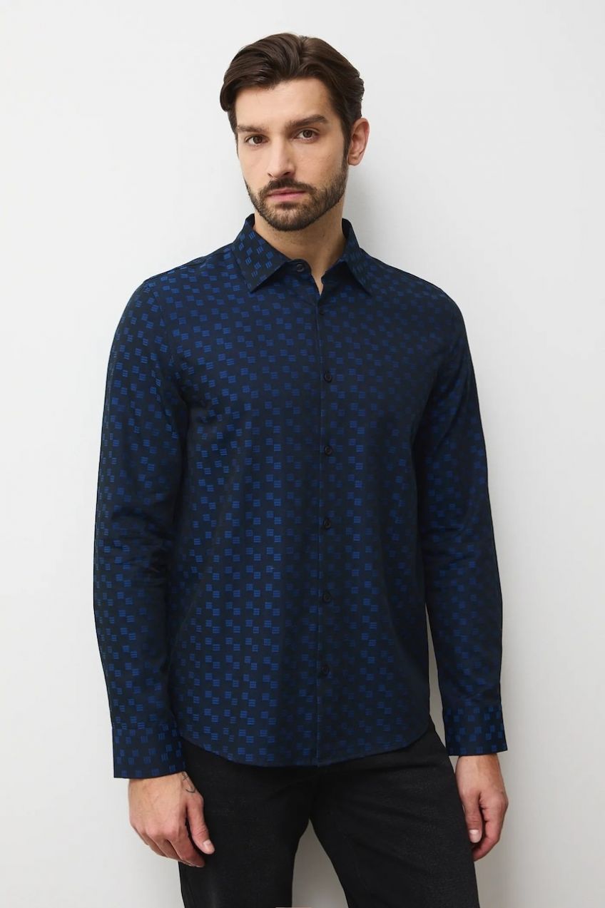 Bavlnená košeľa Medicine tmavomodrá farba