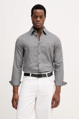 Bavlnená košeľa Armani Exchange šedá farba, regular, s klasickým golierom, XM001147 AF16610
