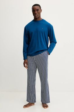 Pyžamo Tommy Hilfiger pánske, modrá farba, vzorované, UM0UM03602
