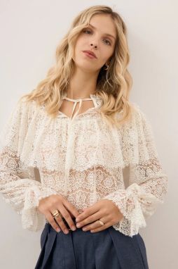 Blúzka Bizuu MARLY béžová farba, jednofarebná, MARLY KREMOWY