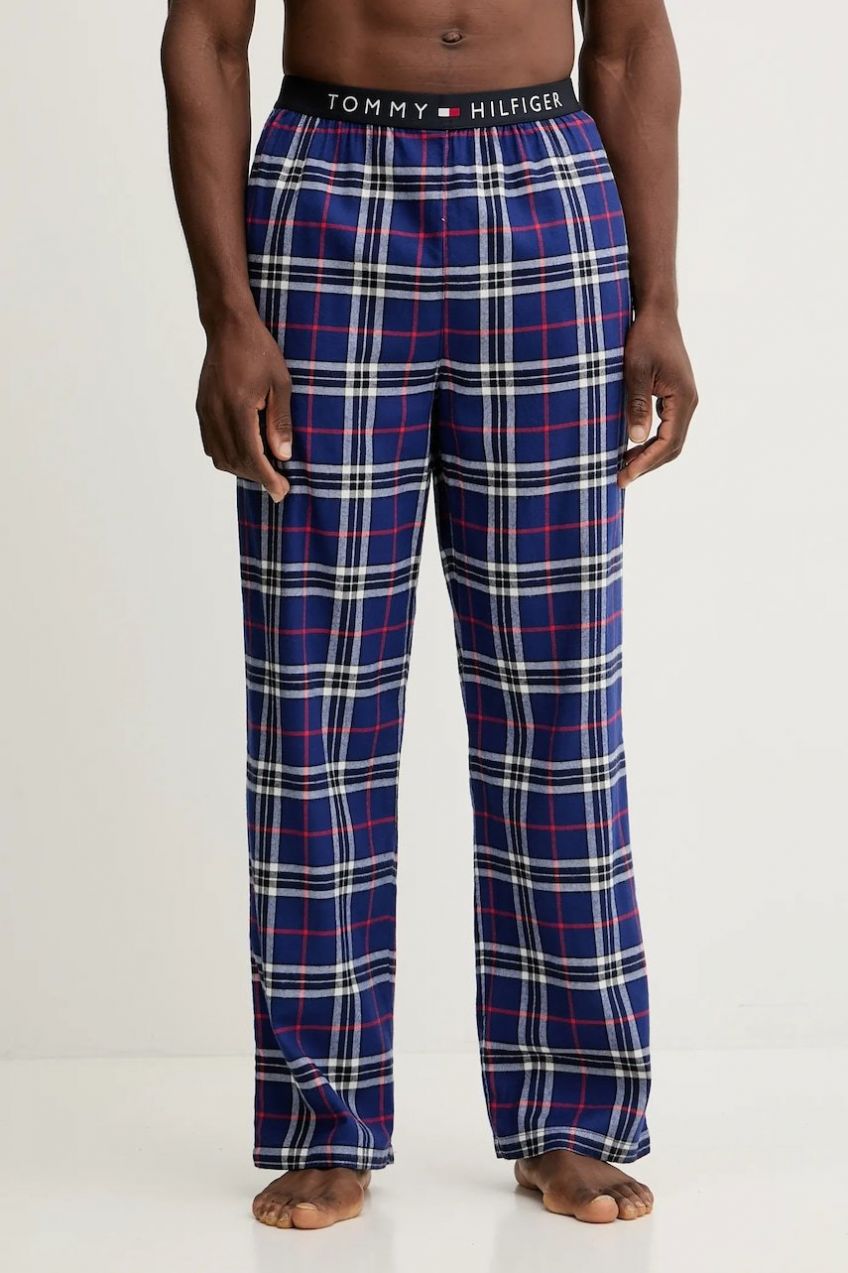Pyžamové nohavice Tommy Hilfiger modrá farba, vzorované, UM0UM03589
