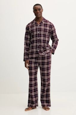 Pyžamo Tommy Hilfiger pánske, bordová farba, vzorované, UM0UM03659