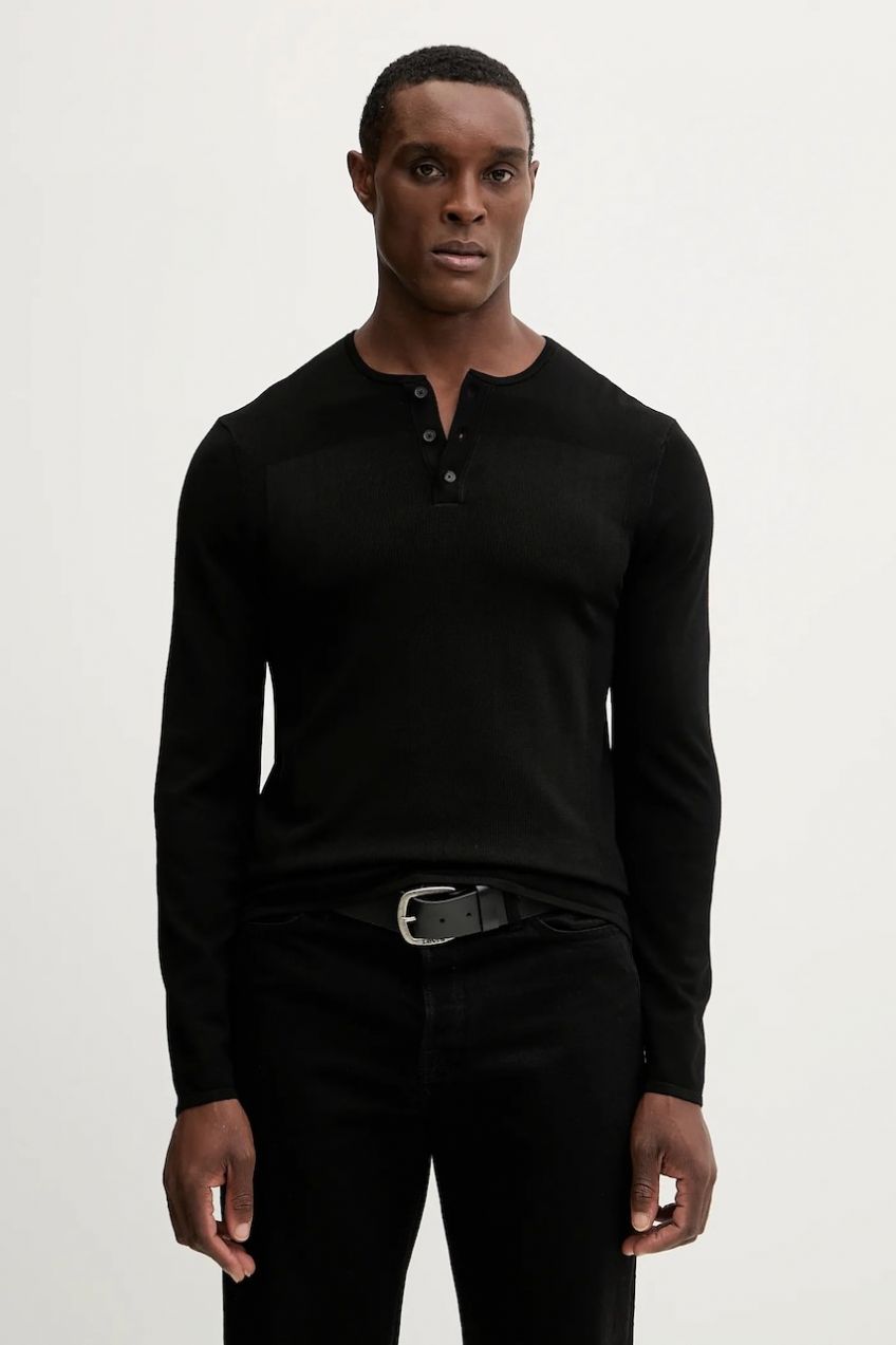 Sveter Armani Exchange čierna farba, ľahký, XM001923 AF18947